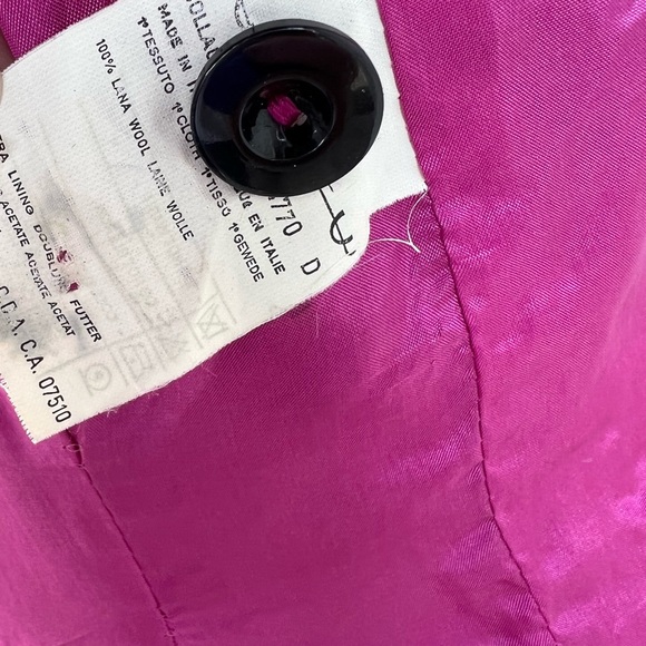 Vintage 80s fuchsia pink wool blazer jacket by Valentino Miss V Sz 38 4 - Picture 10 of 11
